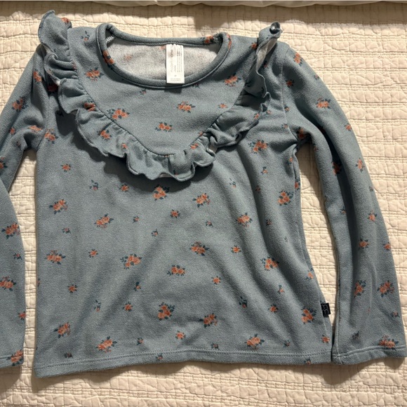 Blue Floral Ruffle Kids Matching Set - Picture 3 of 8